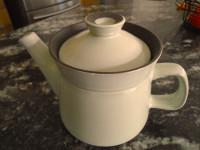 Denby tea pot and 4 tea plates set from England