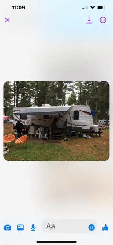 Turnkey 27" camper on seasonal site in Magic Pines Campground Lewis NY. Large corner lot. 1 1/2 hrs...