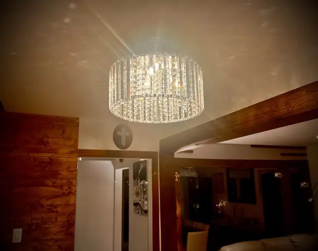 cristal & chrome chandelier Light fixture ceiling luminaire  in Indoor Lighting & Fans in Laval / North Shore - Image 6