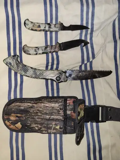 Knife set for camping and hunting