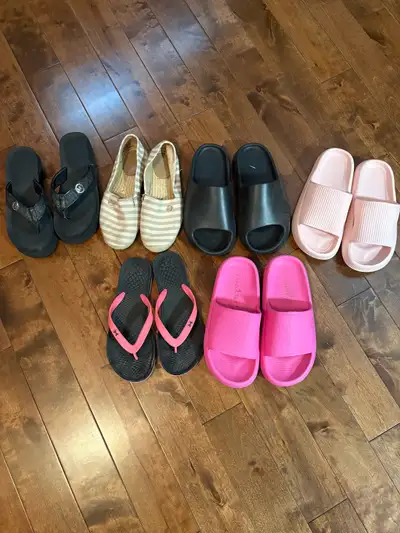 slides/flip flops. women’s 7. $5 each , View more