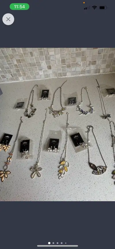 9 Shag Wear jewelry sets, consisting of a necklace and matchingr earrings. $5 each sets or 9 for $40...