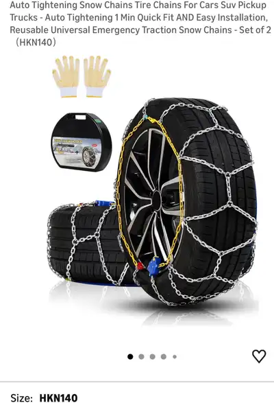 These are new auto-tightening snow chains for cars, SUVs, and pickup trucks, designed for quick and...