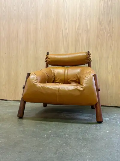 1960s Brazilian Wood and Leather MP81 Chair by Percival Lafer, View more