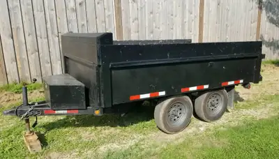 6x10 3.5 Ton tandem axle dump trailer -New tires -LED light upgrade -Roll tarp -Swing and Cam lock r...