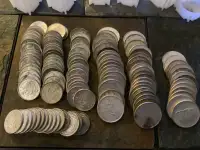 Canadian 80% circulation coinage dollars and halves.