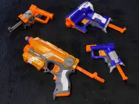 4 Nerf single shot blasters 