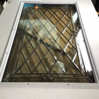 Double glassed beveled &leaded Glass Inserts 24"Wx38"H-out mes
