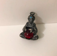 Vintage Fortune Teller Pendant Charm Crystal Ball 1 Inch Size