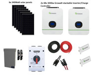 2000 Watt Solar System with 2X 48v 3000w Inverter/Charge Control
