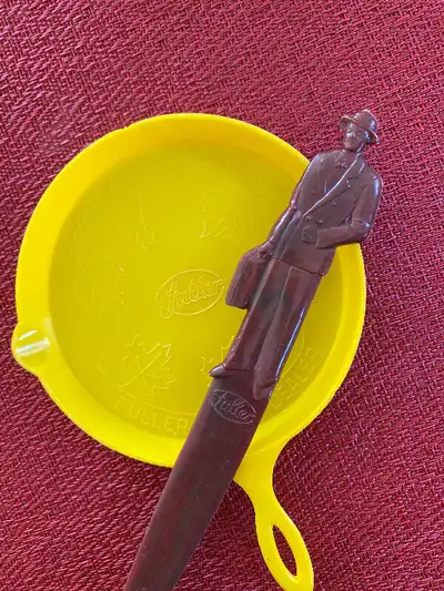 Collectable Fuller Brush acrylic letter opener and plastic fry pan coaster; Probably from the 1960’s...