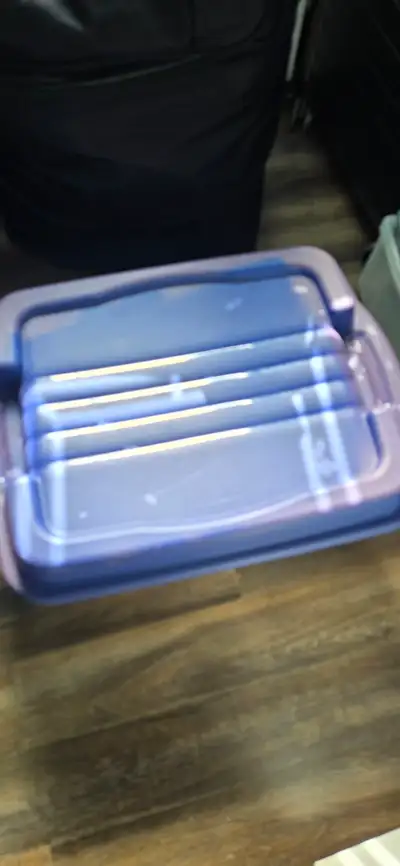 Storage Box Stackable with lid. It is excellent to store books, clothing, garments, shoes, toys or a...