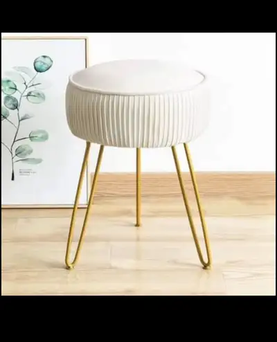 Vanity Stool, Velvet Upholstered Vanity Stool for Makeup Room, R, View more