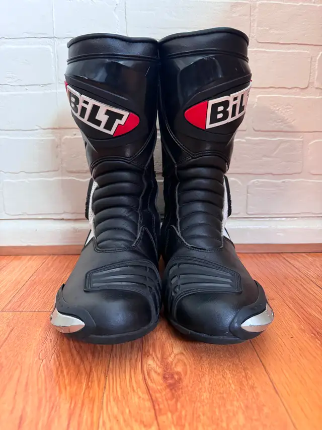 BiLT Motorcycle Racing Boots - Size 42 (US 9) - Black/White in Men's Shoes in City of Toronto - Image 2
