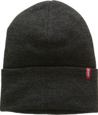 Levi's Young Mens Slouchy Red Tab Beanie, Regular Grey