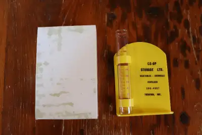 Vintage Advertising Premium Rain Gauge - Thedford, Ont., View more