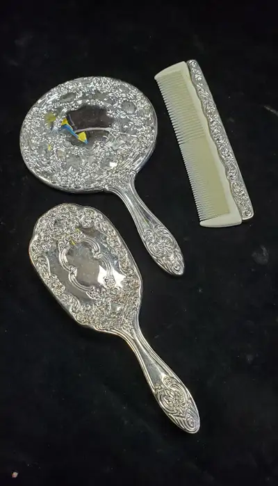 VINTAGE SILVER DRESSER SET, View more