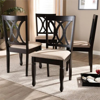 New Alysa Side Dinning Chair(Set of 4) solid wood espresso brown