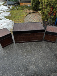 storage chest and 2 storage cubes