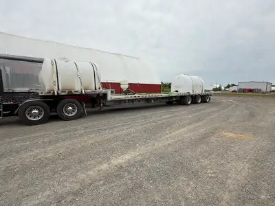 Great shape aluminum step deck trailer All good brakes and tires 22.5 low pro tires Tanks are not in...