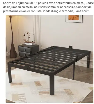 Cadre de lit jumeau/ twin bed frame, View more