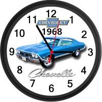 1968 Chevrolet Chevelle (Blue) Custom Wall Clock - Brand New