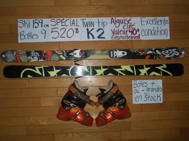 Ensembles kits ski alpin TWIN TIP 150 156 163 170 171 176 183 cm in Ski in Drummondville - Image 9