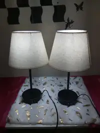 Bedside table lamps with USB and plugs 