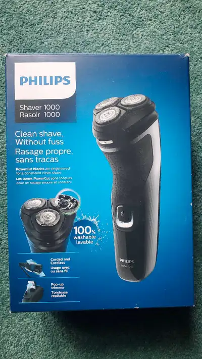 Philips rechargeable shaver Used once then got another one as a gift. Thoroughly cleaned and oiled....