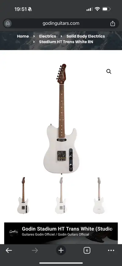 Godin Electric Guitar Stadium White, View more
