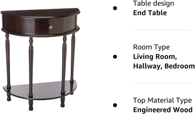 NEW Frenchi Home Furnishing H-112 End Table/Side Table, Espresso in Other Tables in Mississauga / Peel Region - Image 2
