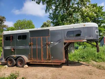 2003 McBride Gooseneck Horse Trailer, View more