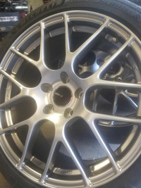 19" 5x120 rims for sale : Enkei Raijin Silver