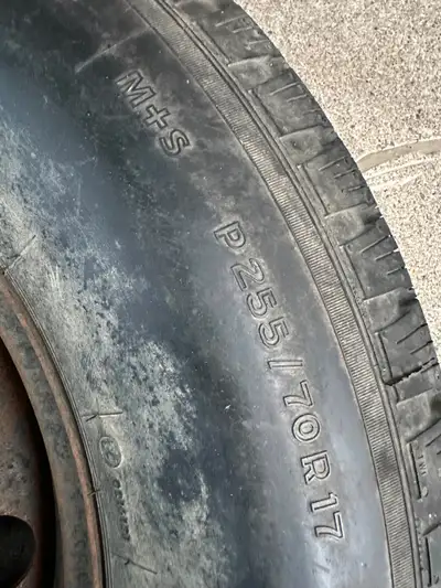 General Tire Ameritrac TR 255/70R17 Spare tire on steel rim for Ford pickup, 6 bolt pattern. Sold tr...