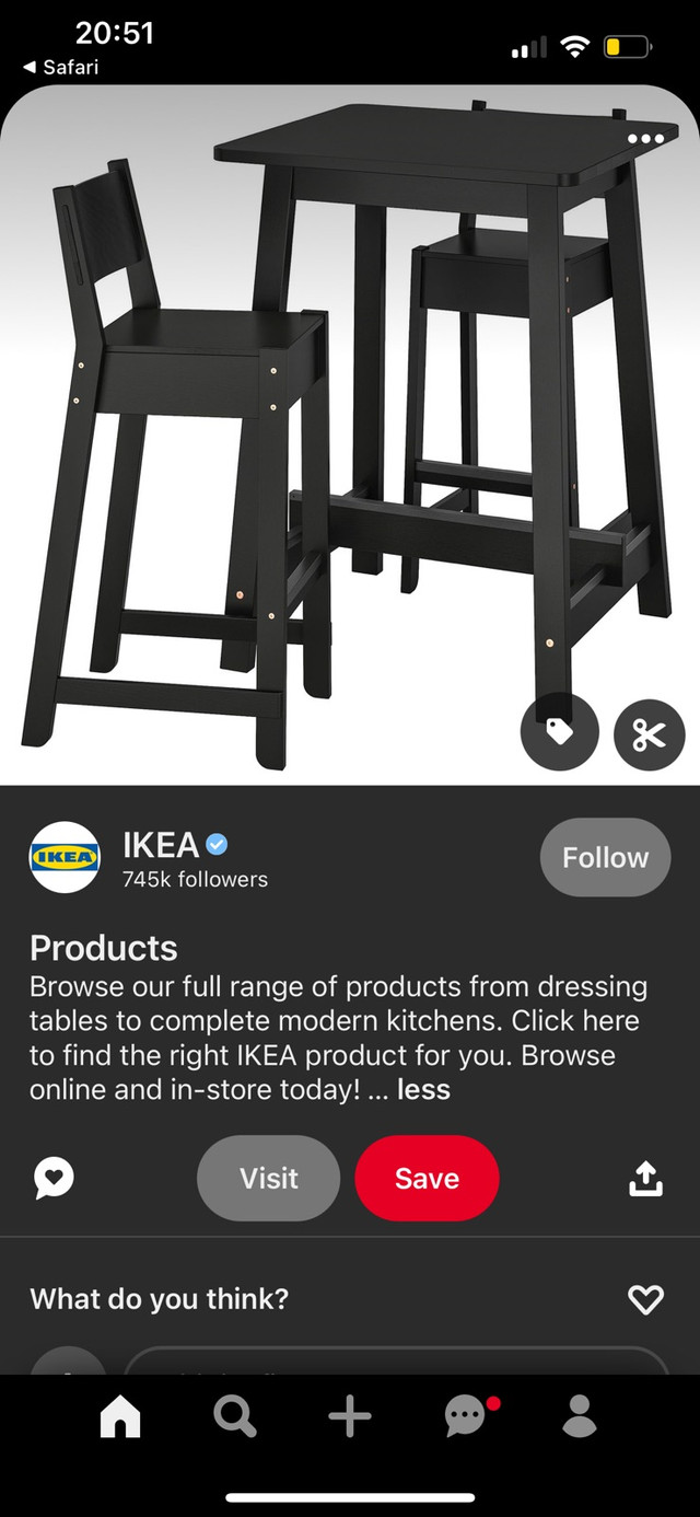 IKEA - Norraker Bar Stool x2 Set  in Chairs & Recliners in Edmonton - Image 4