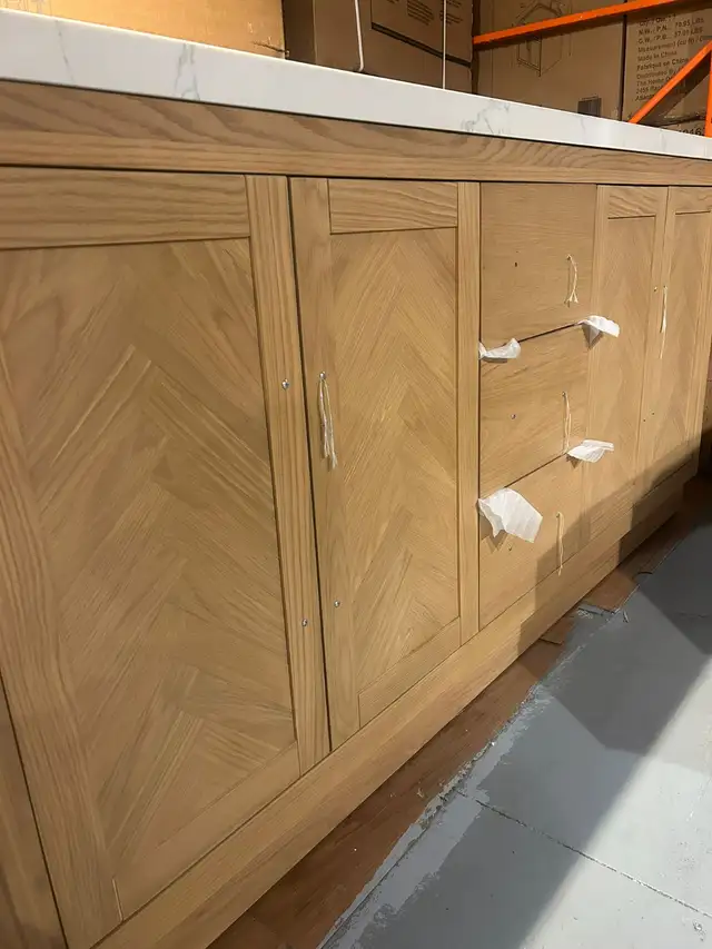 72” Double Bathroom Vanity Sink Cabinet Marble Top - Brand New in Cabinets & Countertops in Oakville / Halton Region - Image 3