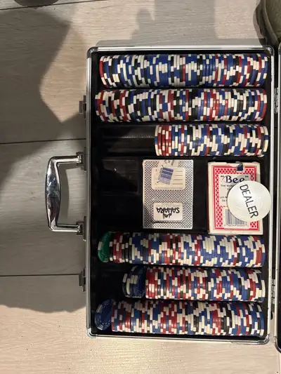 poker chips playing cards case, View more