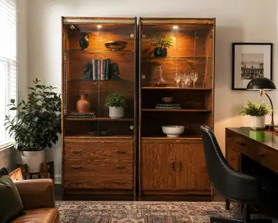 Stunning MCM Display / Storage Cabinets w/ Lights – Solid Deal, View more