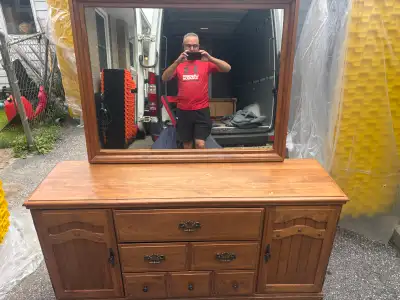 Free delivery antique Wooden Dresser with Mirror, View more