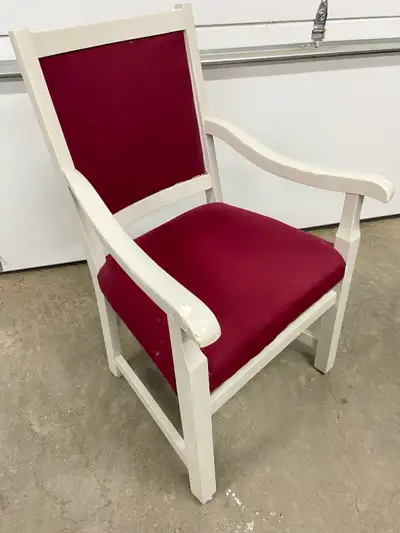 Wood and upholstered arm chair, View more