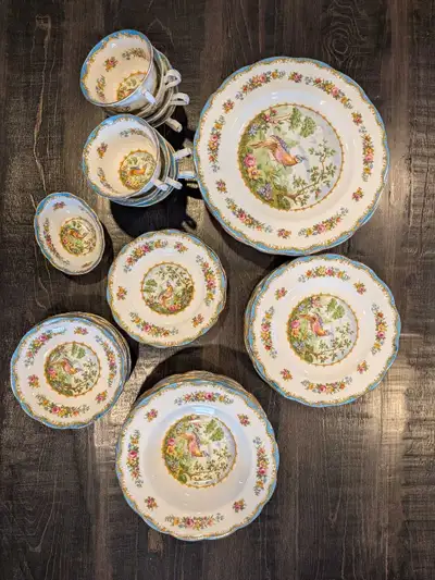 Royal Albert Chelsea Bird Blue 48pc Dinner Set – 8 Place Setting, View more