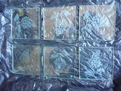 Floral Glass Squares & many more fine items p902, View more
