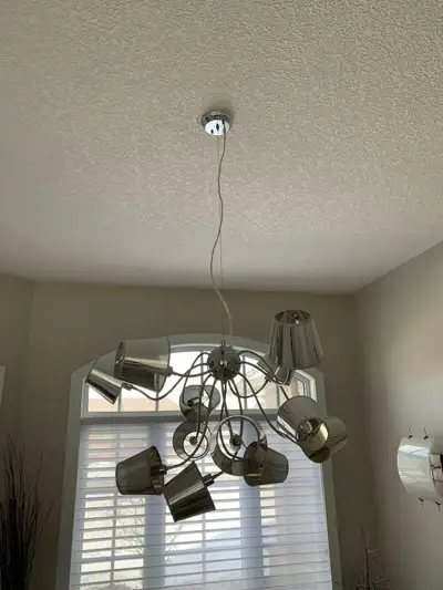 Large high end dining room chrome chandelier with 12 fixtures , View more