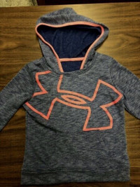 Under Armour Girls Hoodie Purple and Pink lettering 