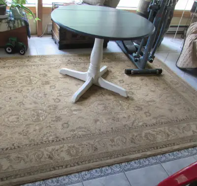Wood Kitchen table folds on both sides white and grey, View more