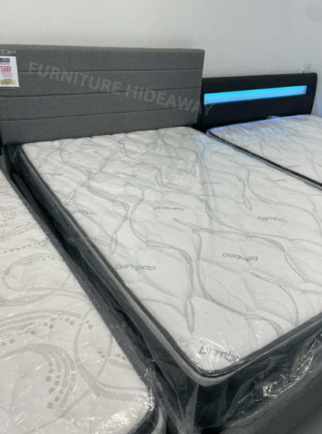 ROCCO HYDRAULIC BEDFRAME + BAMBOO PILLOWTOP MATTRESS in Beds & Mattresses in Nanaimo - Image 5