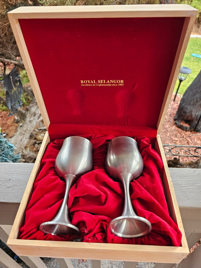 Pewter wine goblets in Kitchen & Dining Wares in Kamloops