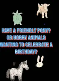 Kids birthday. I’m search of a hobby farm/petting zoo to join 