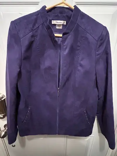 TanJay faux suede jacket $35 size 12 full zip fully lined blazer, View more