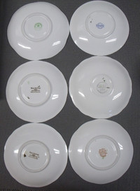 6 BONE CHINA SAUCERS & 1 TEA CUP (MADE IN ENGLAND)